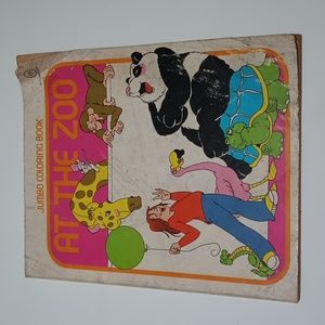 VTG 70s At The Zoo Jumbo Coloring Book
